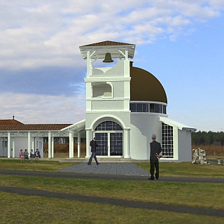 A tapolcai újtemetőben épülő kápolna tervezett kupolája