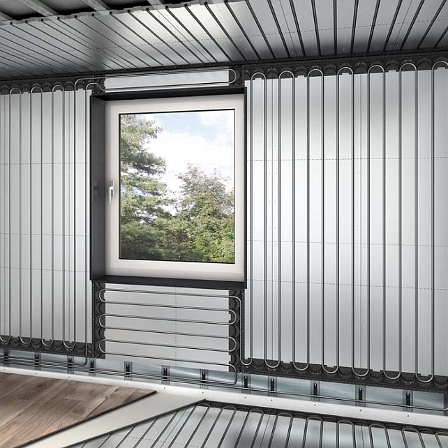 A Roth ClimaComfort száraztechnológiás felületfűtési, -hűtési rendszer igény szerint szerelhető falra, padlóra vagy mennyezetre